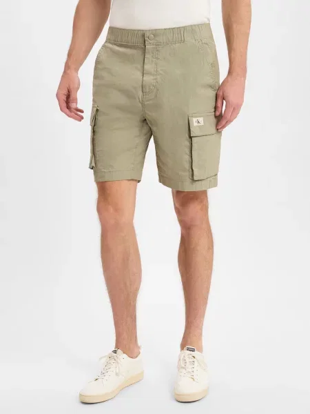 Szorty jeansowe Calvin Klein Jeans beżowe
