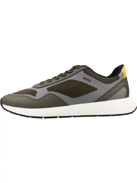Lniane sneakersy Boss zielone
