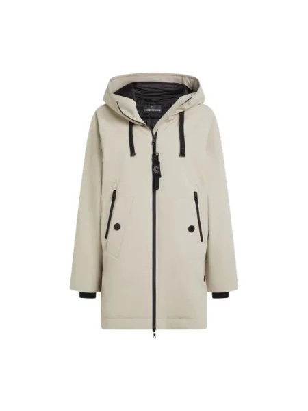 Lniana parka Creenstone beżowa