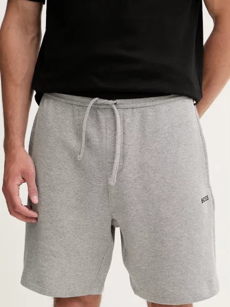 BOSS szorty lounge z bawełną Waffle Shorts szare