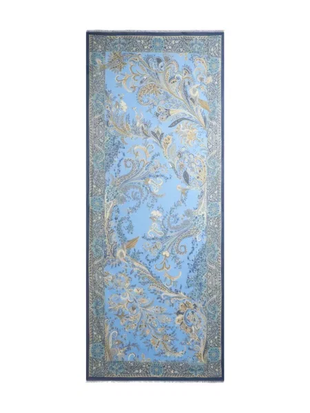 Fular Etro cu model paisley albastru