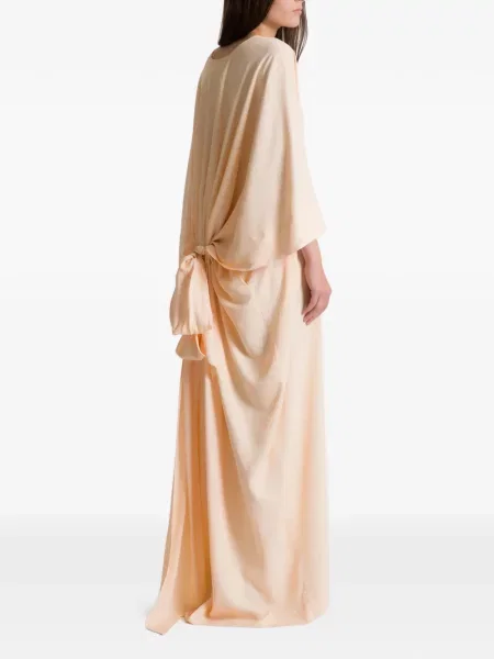 Maxi rochie maxi Alberta Ferretti cu decolteu în V de costum roz