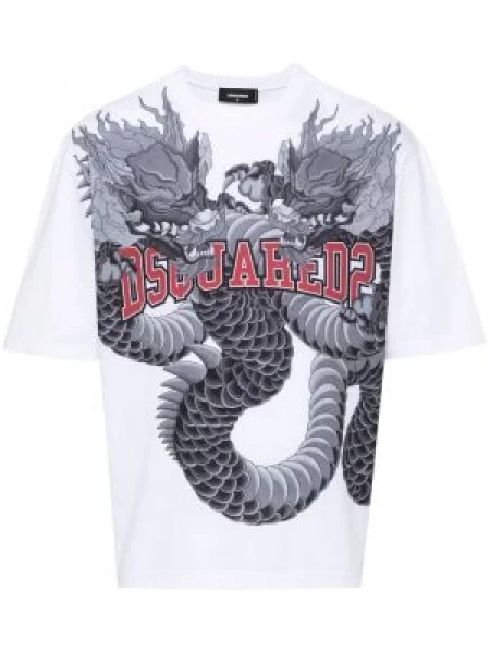 Tricou Dsquared2 cu imagine alb