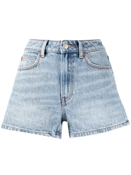 Pantaloni scurți din denim Alexander Wang cu talie înaltă albastru