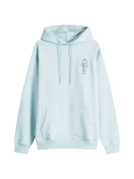 Drôle de Monsieur bluza Le Hoodie Vase turkusowy z kapturem z aplikacją niebieska
