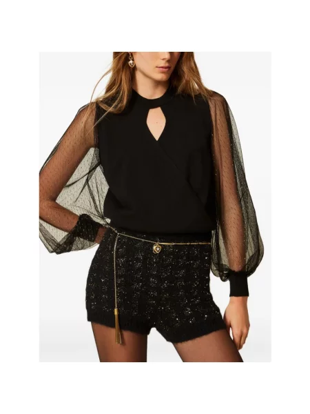 Sweter Twinset wełniany czarny