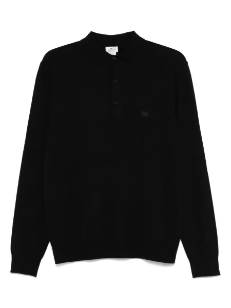 Polo Etro cu broderie negru