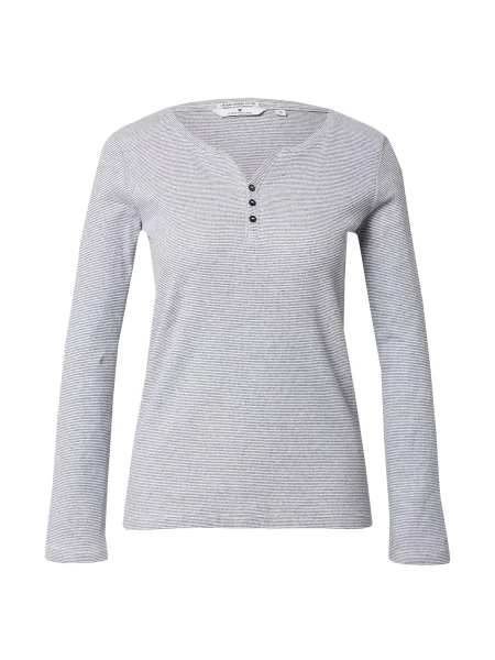 TOM TAILOR Tricou albastru închis / murdar alb