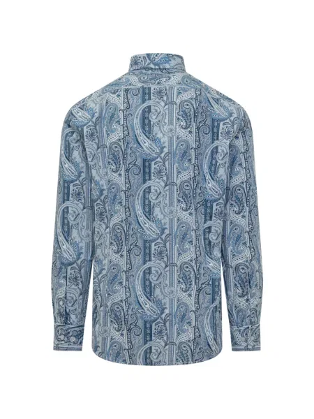 Cămașă Etro cu model paisley albastru