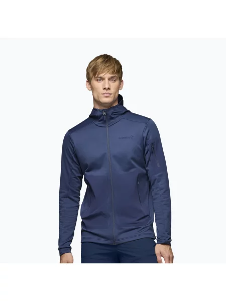 Мъжки суитшърт за трекинг NORRONA Falketind Stretch Hood indigo night синьо