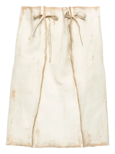 Fustă din piele Prada până la genunchi