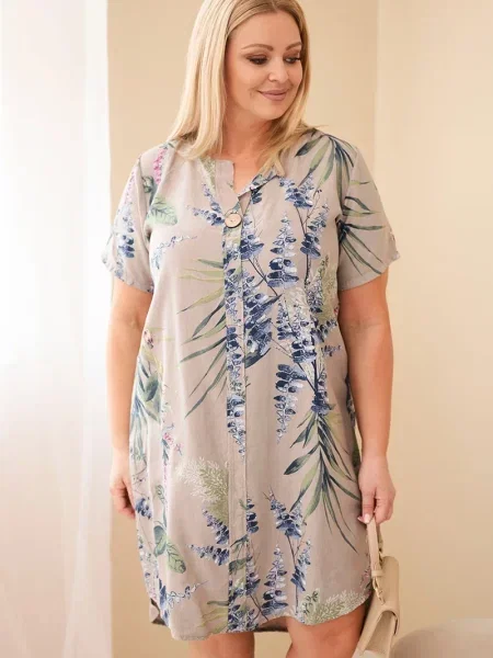 Sukienka Kesi Włoski z krótkim rękawem niebieska