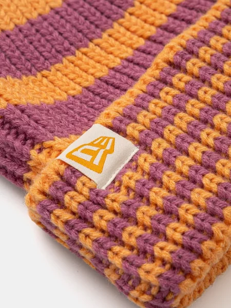 New Era Knit Medium Stripe Beanie Orange Glaze Universal portocaliu