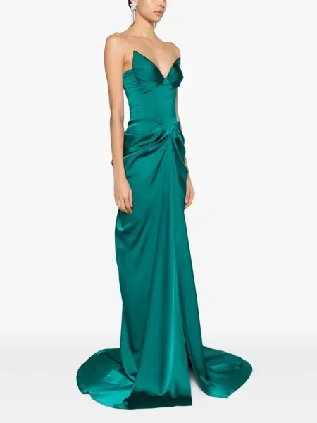 Rochie Ana Radu din satin verde