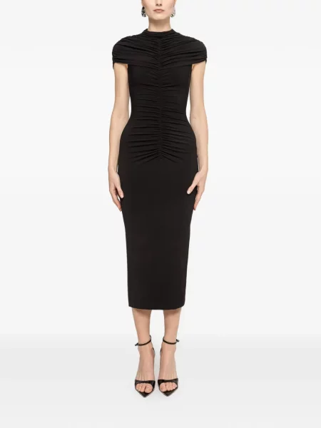 Sukienka midi Nissa z falbankami czarna