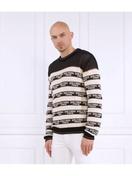 Balmain Pulover cu adaos de lână negru