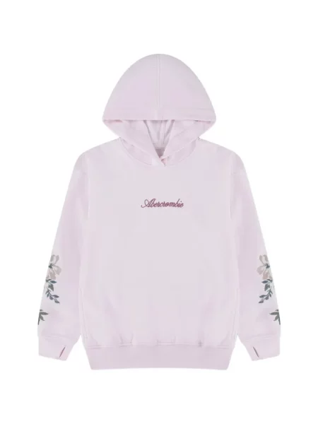 Bluza z kapturem dziecięca Abercrombie Fitch różowa