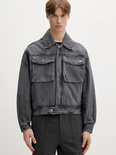 Filling Pieces farmerdzseki férfi farmer Denim Washed szürke