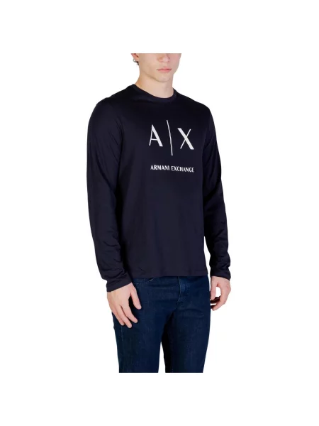 ARMANI EXCHANGE Tričko námornícka modrá biela