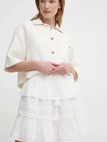 Fustă din denim Pepe Jeans alb