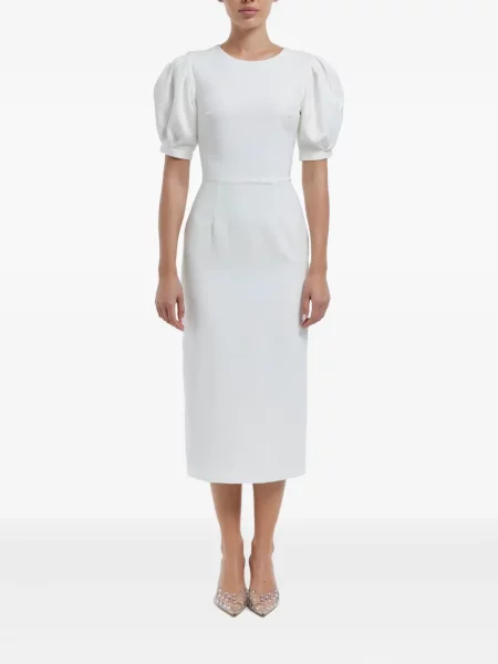 Rochie midi Post Meridiem până la genunchi de costum alb