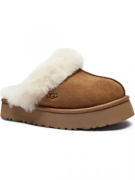 Papuci Din Piele Cu Platformă Pentru Femei Ugg Disquette maro