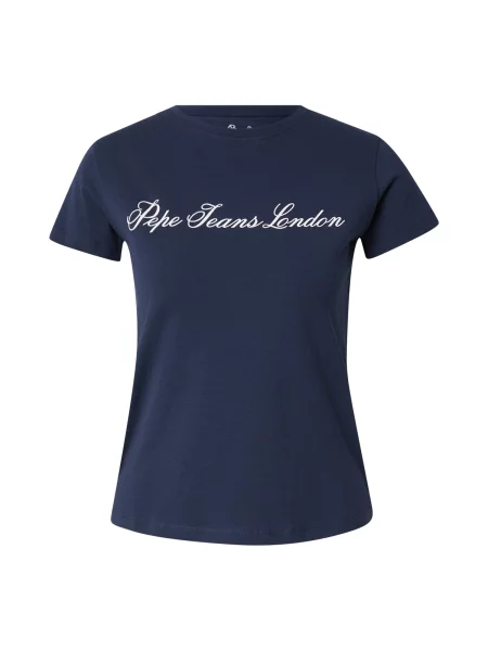 Pepe Jeans Tricou bleumarin alb