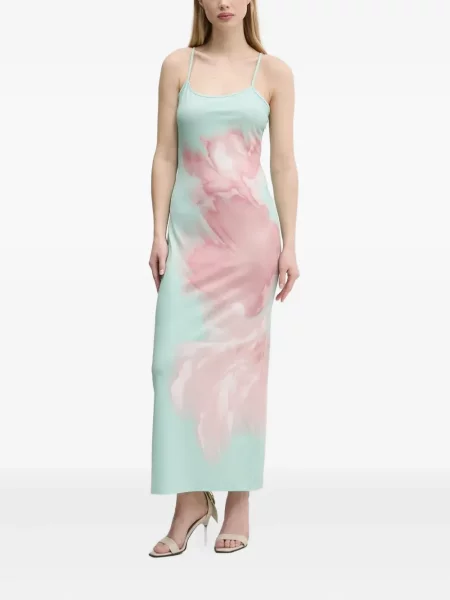 Rochie midi Desigual cu model floral cu imagine până la genunchi verde