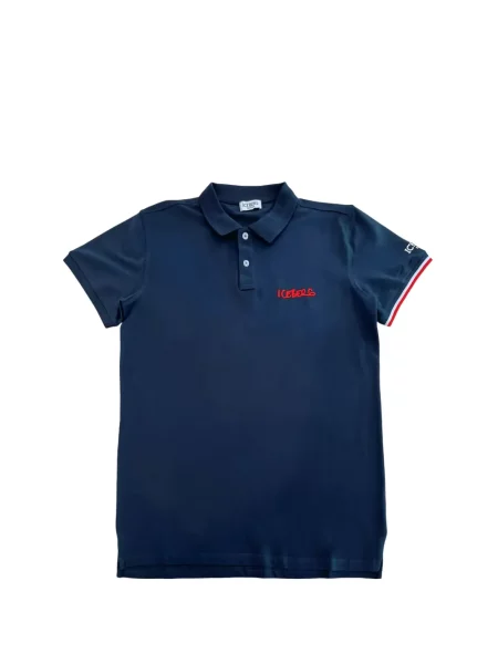 Tricou polo Iceberg cu broderie albastru