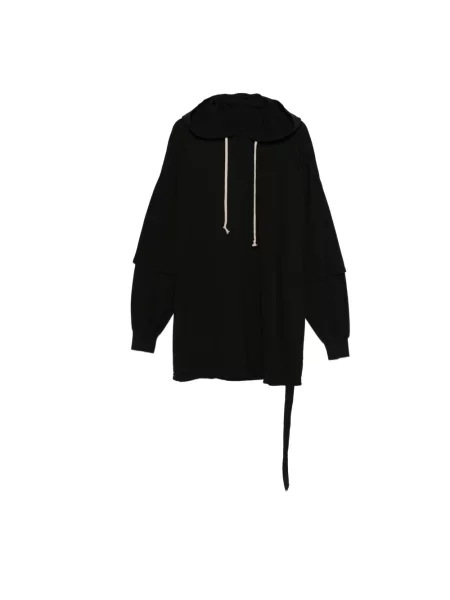 Rick Owens DRKSHDW bluza Tommy Hustler z kapturem gładka czarny
