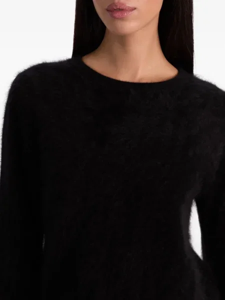 Pulover Alice + Olivia cu decolteu rotund negru