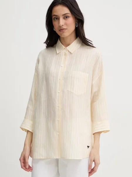 Weekend Max Mara cămașă pentru femei din in PANETTO galben