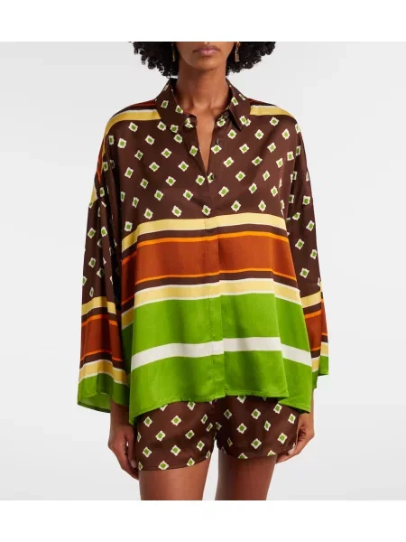 Cămașă Faithfull din satin cu imagine
