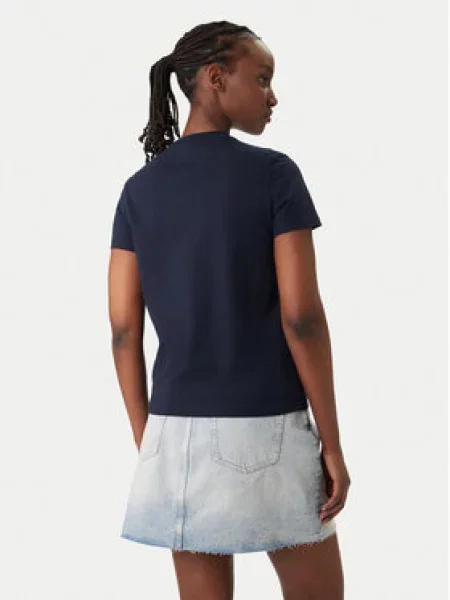 Tommy Jeans Póló Flag Sötétkék