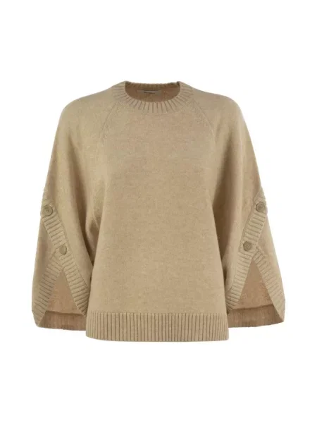 Dzianinowy sweter Max Mara beżowy