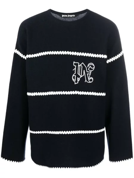 Pulover Palm Angels cu broderie albastru