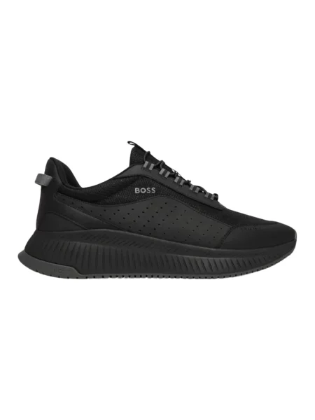 Sneakersy Boss skórzane czarne