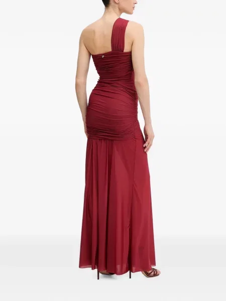 Rochie maxi Aniye By cu volane cu un umăr gol roșu