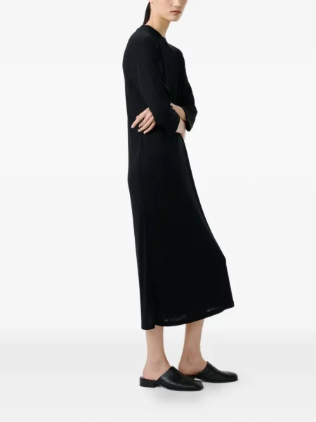 Rochie midi Studio Nicholson cu decolteu rotund de costum negru