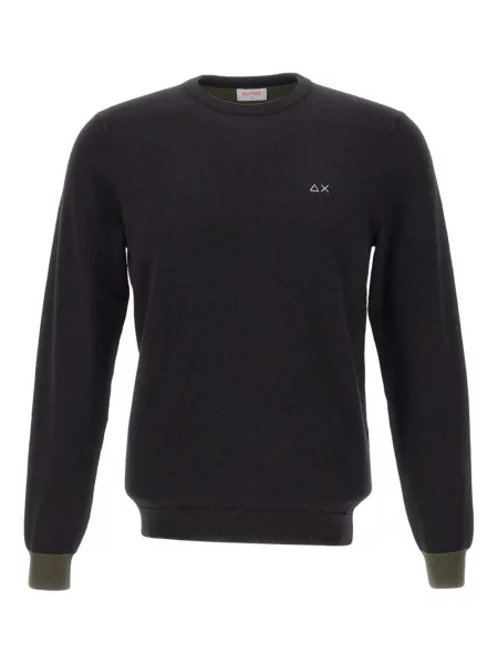 Pulover Sun68 cu decolteu rotund maro