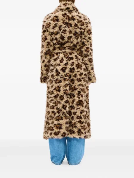 Palton Msgm cu imagine cu model leopard maro