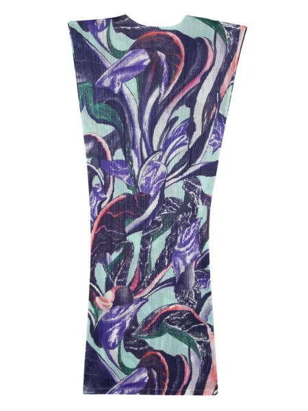 Plisuota kostiumas midi suknelė Pleats Please Issey Miyake iki kelių mėlyna