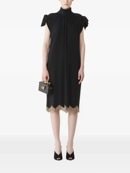 Rochie midi Lanvin cu funde negru