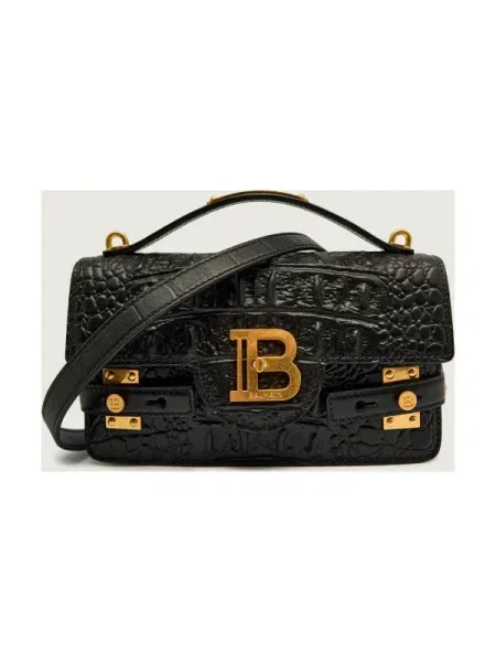 Geanta de piele Balmain din piele negru
