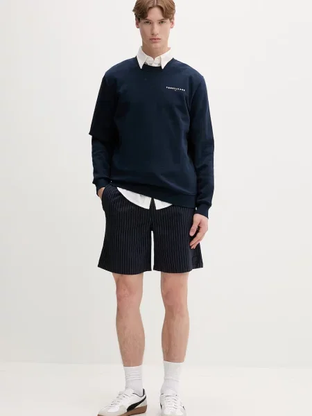 Tommy Jeans pulover z bombažem modra