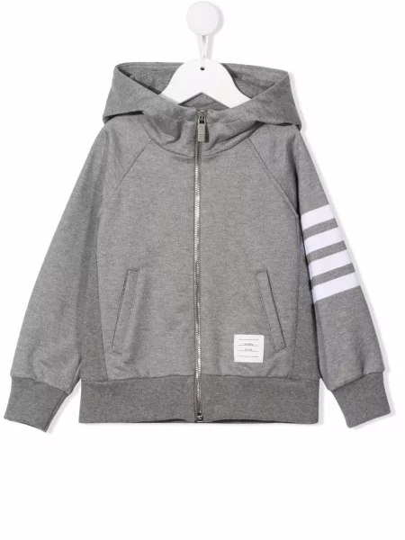 Dětska mikina s kapucí Thom Browne šedá