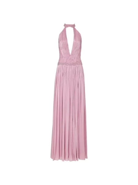 Rochie Costarellos cu gât halter roz