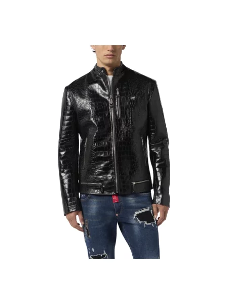 Kurtka skórzana Philipp Plein czarna