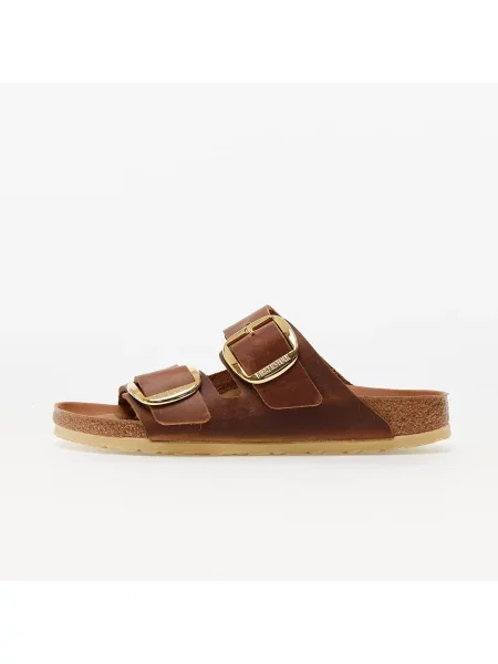 Pantofi Birkenstock din piele cu cataramă maro
