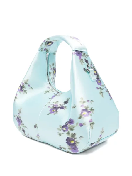 Geantă shopper Ganni cu model floral cu imagine albastru